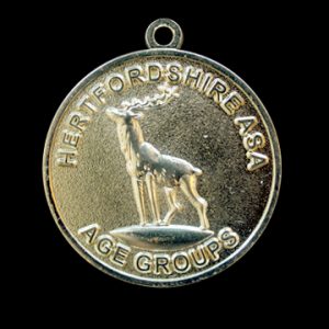 Hertfordshire ASA age groups (Amateur Swimming Association) - 38mm Gold Frosted Polished Custom Made Sports Medal