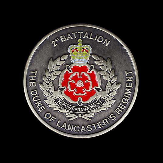 2nd Battalion The Duke of Lancs 50mm Gold Enameled Antique Crest Awards Coin