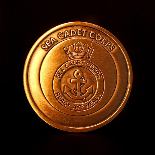 The 50mm Sea Cadet Corps Commemorative Coin to celebrate the Canada Trophy Winners