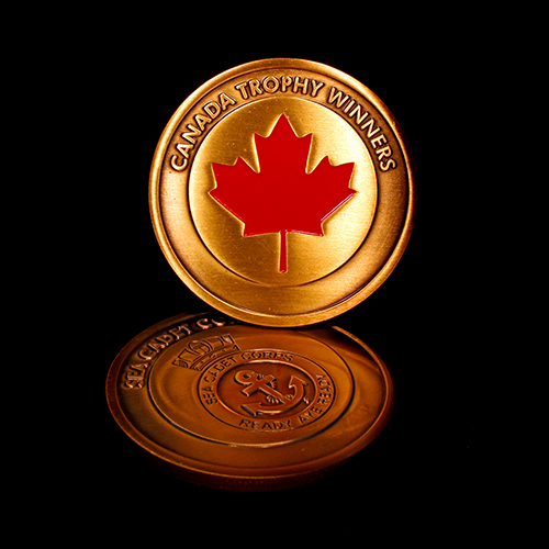 The 50mm Sea Cadet Corps Commemorative Coin was produced in gold to celebrate the Canada Trophy Winners