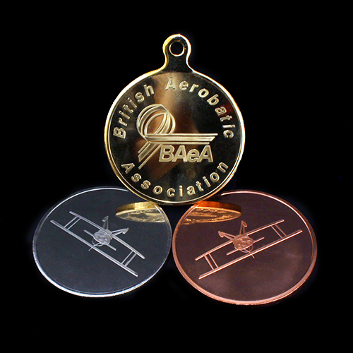 British Aerobatics Association Sports Medals in gold silver and bronze