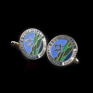 Cumberland and Westmoorland Masons Lapel Pin and cuff links - RMBI 2016 15mm Gold Enamelled Cufflinks - Medals UK