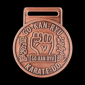 GKR Karate Club Sports Medals - 50mm bronze antique personalised sports medal