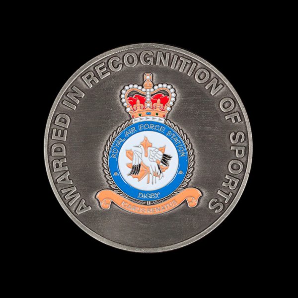 RAF Digby 70mm Silver Enameled Antique Joint Services Sports Medal-Rev