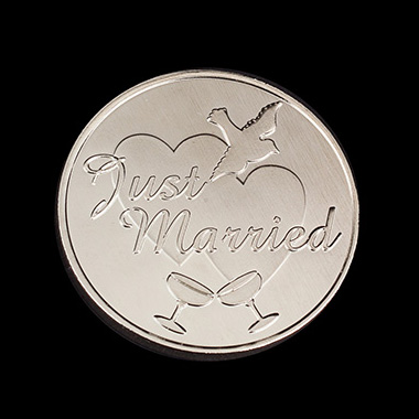 Just Married Commemorative Coin - 38mm Silver Minted - by Medals UK