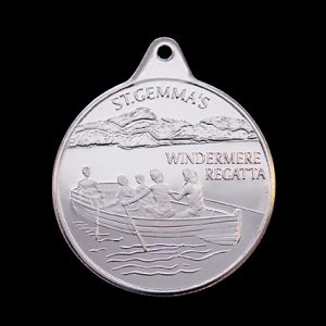 Windermere Regatta Sports Medal - St Gemma Hospice WIndermere Regatta - 38mm silver minted personalised sports medal - Medals UK