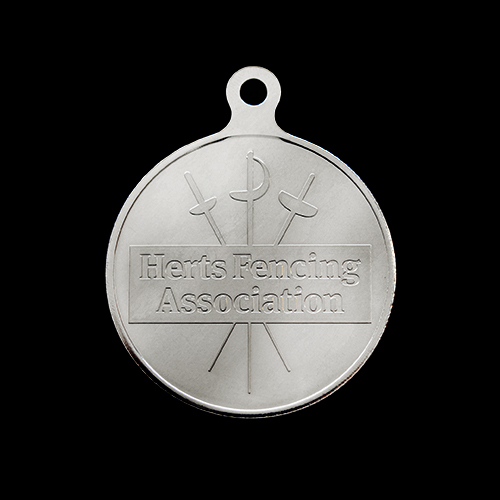 HFA sports medal (Hertfordshire Fencing Association) 50mm silver minted custom made sports Medal with HFA Crest