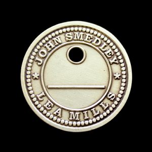 John Smedley Commemorative Coin - 34mm Gold Antique -Lea Mills Anniversary by Medals UK