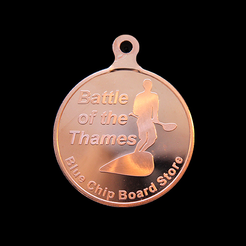 Battle of the Thames sports medals - 50mm silver minted Blue Chips windsurfing commemorative coin - Medals UK