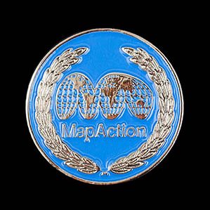 Map Action Awards Medal - 25mm Silver enamelled Lapel Pin - Medals UK