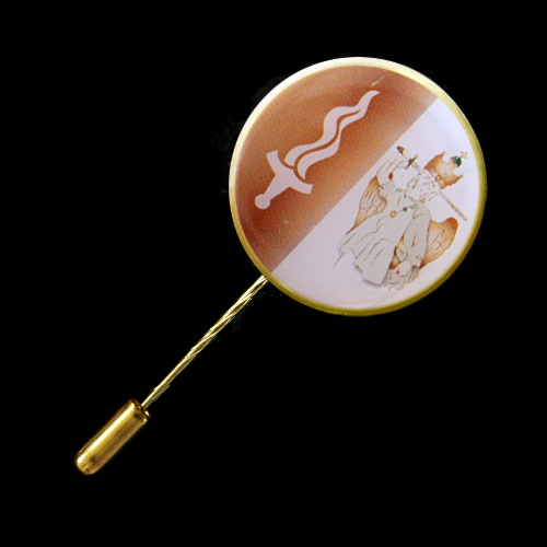 St Michael 25mm Gold with Printed Insert Stick Pin