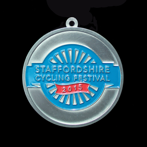 Staffordshire Cycling Festival Sports Medal - 50mm silver