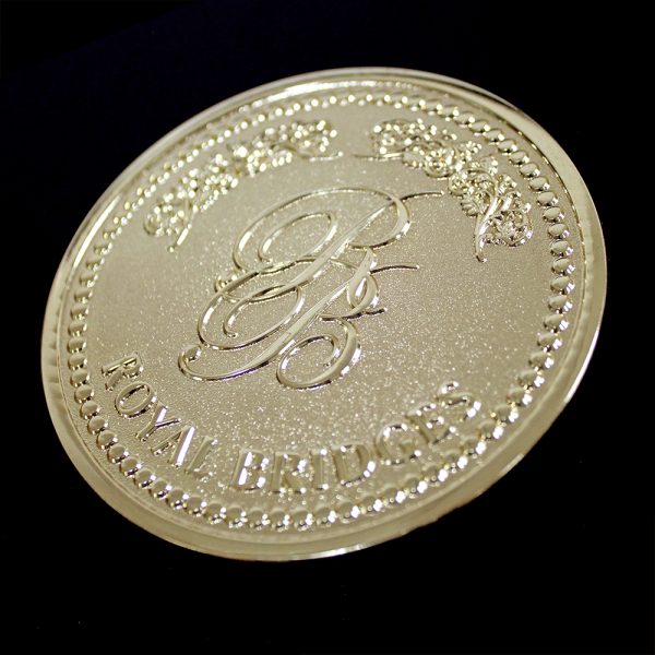 Obverse of Commemorative coin for Royal Bridges was custom made by Medals UK to celebrate the 2016 Convergence in Dubai in gold