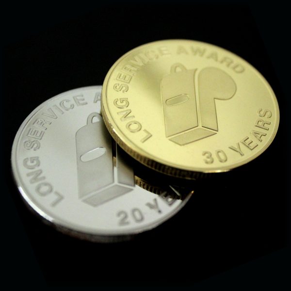Devon County FA Long Service Commemorative Coins - 38mm Gold Silver Semi-Proof - 20 30 Years - by Medals UK World Cup Blog