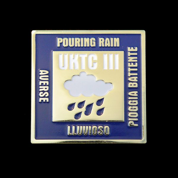 UKTC Commemorative Square Coins - 40mm Gold Enamelled in Blue for UKTC III Naf Challenge