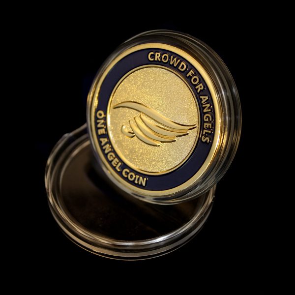 38mm Gold Frosted Colour Angel Commemorative Coin for Crowd for Angels Limited and Capsule
