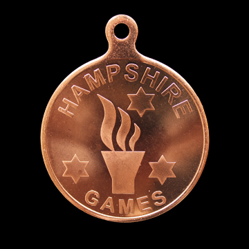 Hampshire Games sports medal - 50mm Bronze minted sports medal - by Medals UK