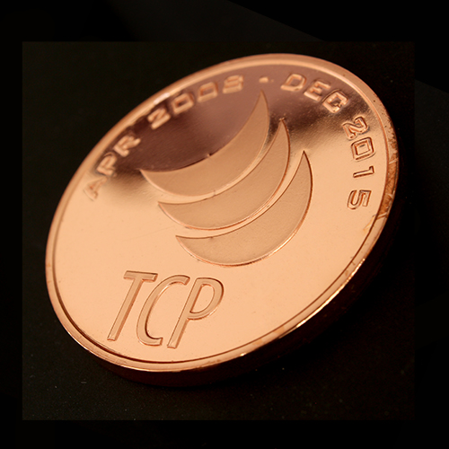 The 38mm Bronze Lockheed Martin Custom Made Commemorative Coin was produced to celebrate their TCP technology