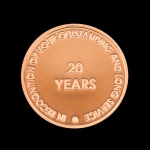 Ards Borough Council Anniversary coin - 38mm bronze minted 20 Years Service Commemorative Coin - by Medals UK