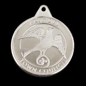 Arundel Town Council sports medal - commemorating the Queen's Diamond Jubilee - 38mm silver minted Anniversary Commemorative Medal - by Medals UK