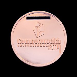 Scottish Gymnastics 50mm Silver Polished Commonwealth Invitational 2014 Sports Medal