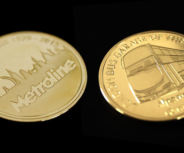 I Thoroughly recommend Medals UK - testimonial for Metroline Commemorative Coin custom made for the best London Garage of the year 2015 by Medals UK front and back of coin
