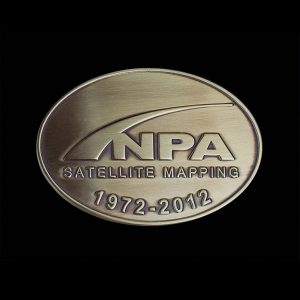 NPA Anniversary Medal - Custom Made Medal for NPA Satellite Mapping- 100x70mm gold antique 1972-2012 50th Anniversary Medal - by Medals UK