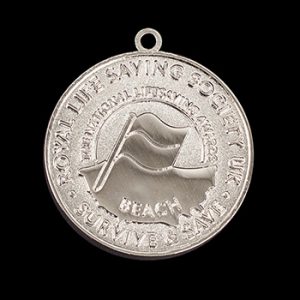 RLSS Award Medals - Custom made sports medal for RLSS Beach Awards 40mm Silver Frosted Polished Finish - by Medals UK