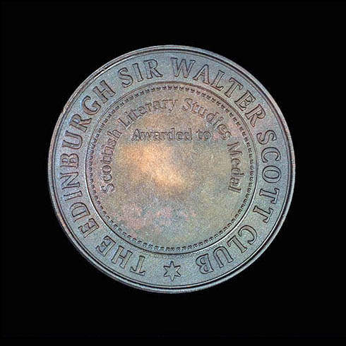 The Sir Walter Scott Award Medal - 54mm bronze antique medal for Scottish Literary Studies Award Reverse - Medals UK