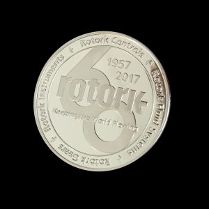 50mm Silver Minted Bright Commemorative Rotork Anniversary Coin celebrating 60 years