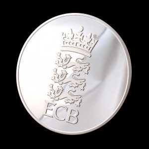 England and Wales Cricket Board Commemorative Coin on black background